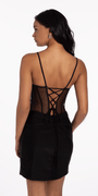 Beaded Sweetheart Sheer Corset Bodycon Dress Image 5