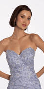 Floral Embellished Strapless Mermaid Dress with Horsehair Godets Image 2