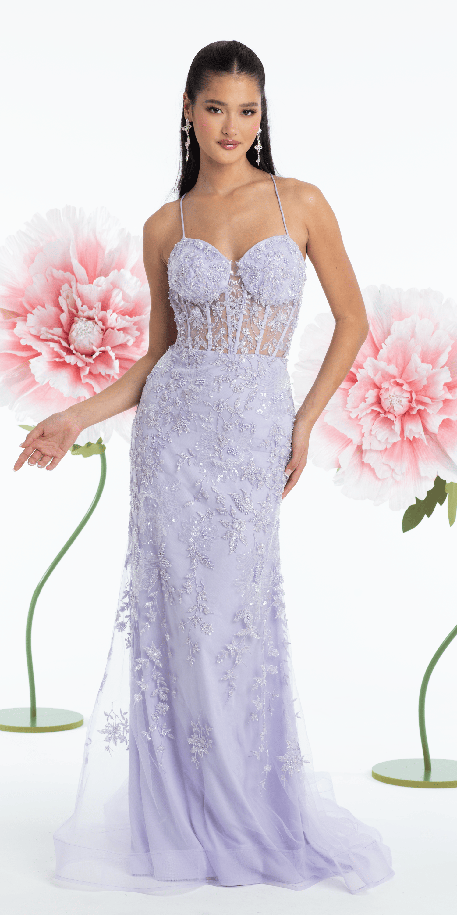 light purple formal dress Tulle Straps Long Dress, A-line Purple Prom Frisco Dresses Strapless Color Purple Formal Dresses Camille