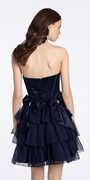 Camille La Vie Strapless Satin and Chiffon Fit and Flare Dress with Bows