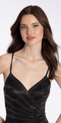 Camille La Vie Glitter Mesh Halter Bodycon Dress with Heat Set Stones