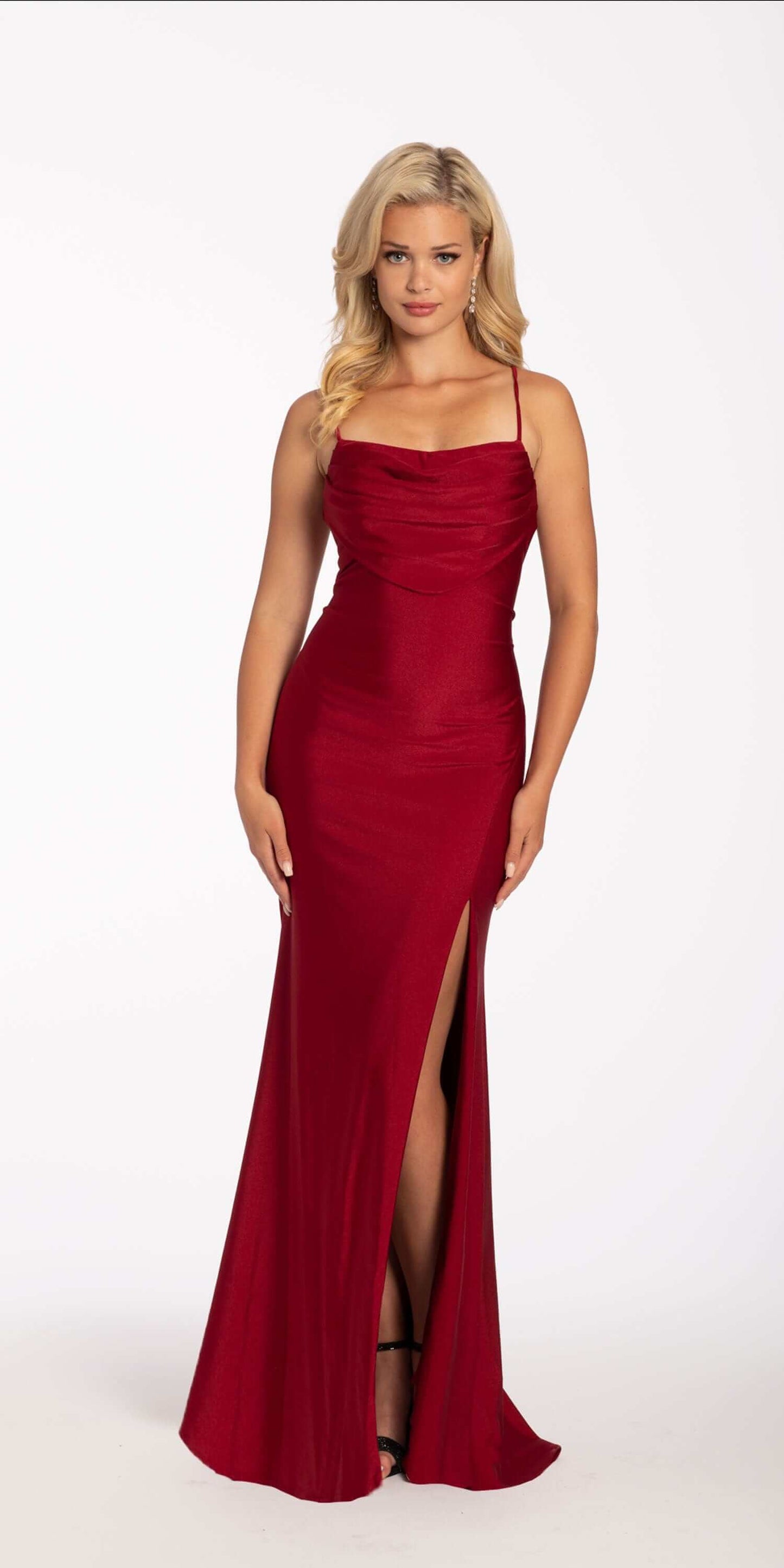 Stretch Satin Drape Front Tie Back Halter Dress missy / 12 / wine Stretch Satin Drape Front Tie Back Halter Dress missy / 12 / wine