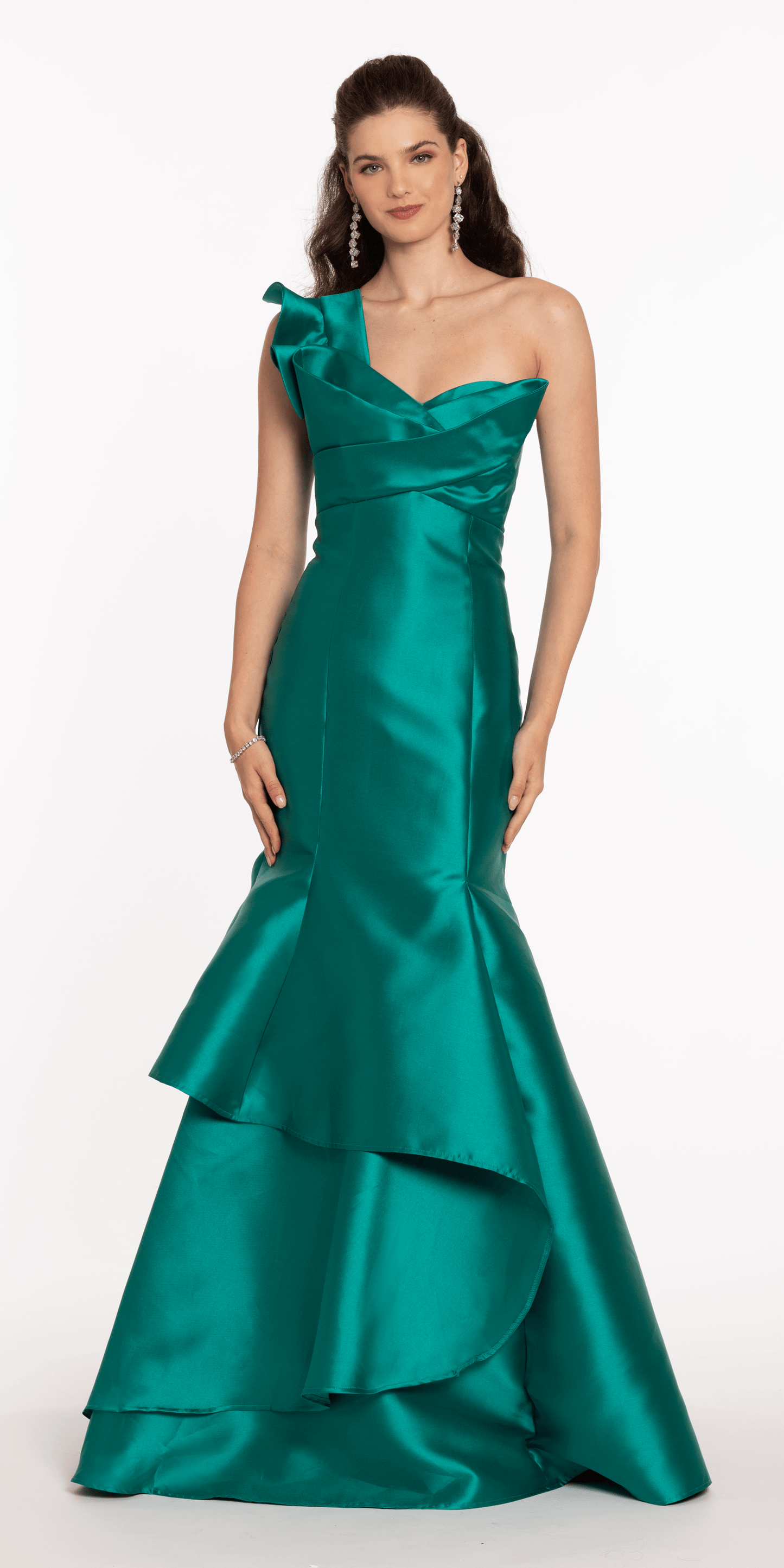 Mikado Origami One Shoulder Mermaid Dress missy / 0 / jade Mikado Origami One Shoulder Mermaid Dress missy / 0 / jade