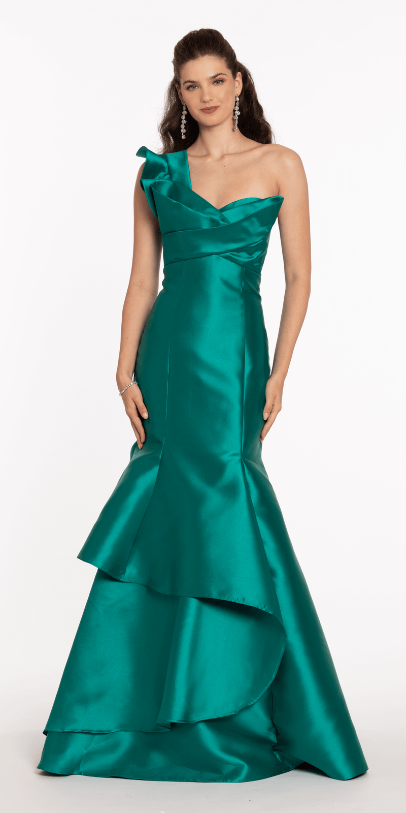 Mikado Origami One Shoulder Mermaid Dress missy / 0 / jade Mikado Origami One Shoulder Mermaid Dress missy / 0 / jade