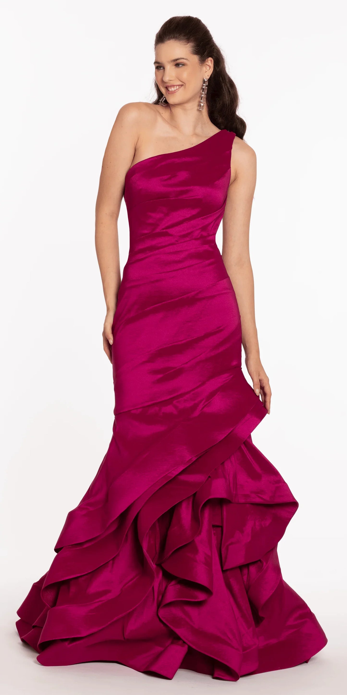 taffeta mermaid dress Glamorous taffeta mermaid dress in glossy pink