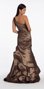 Camille La Vie One Shoulder Taffeta Tiered Hem Mermaid Dress