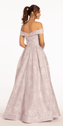 Off the Shoulder Floral Jacquard Ballgown with Pockets Image 4