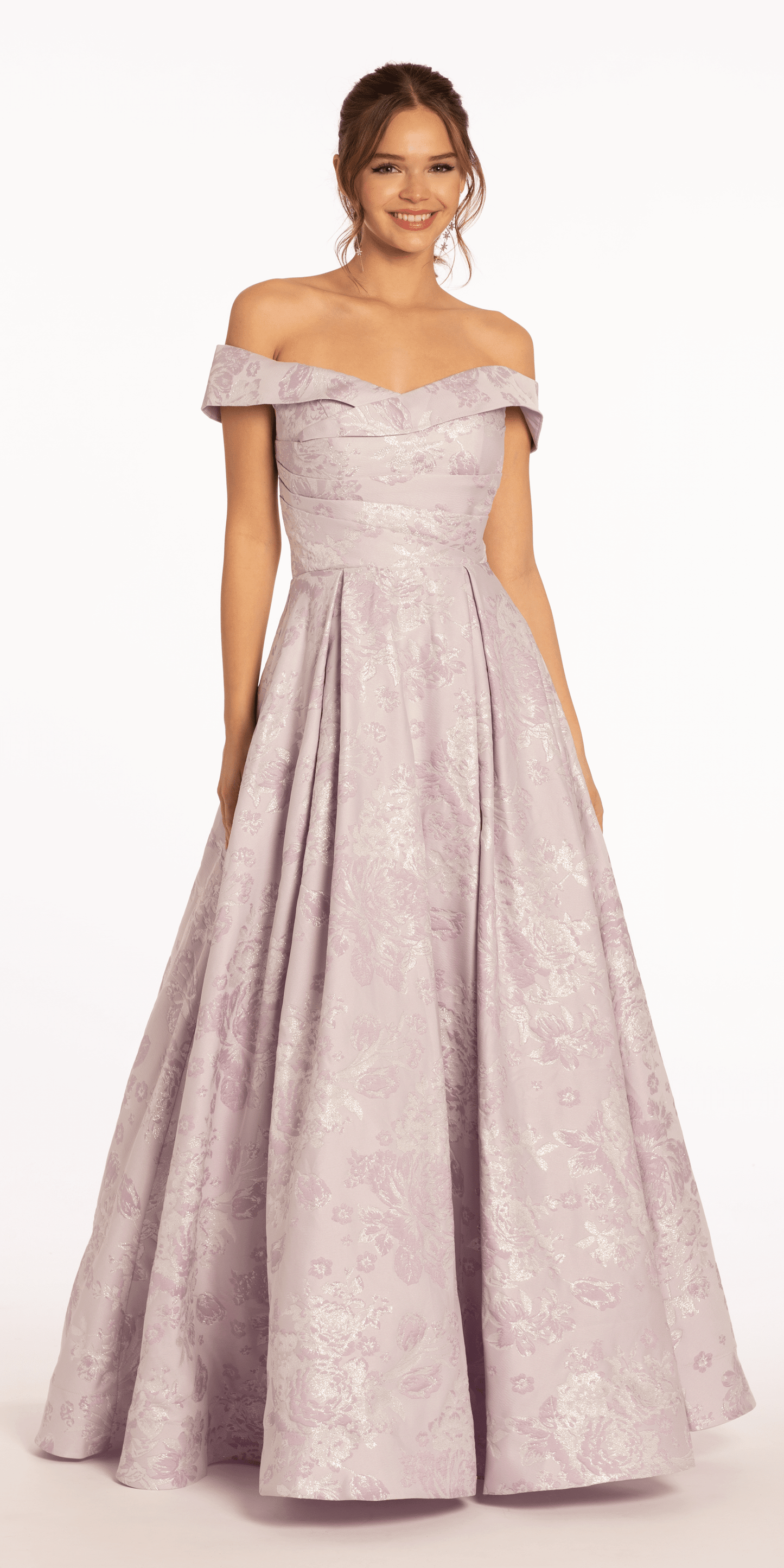 Camille La Vie /Off the Shoulder Floral / size /0/ lilac silver/front alt