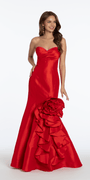 Stretch Taffeta Mermaid Dress with Ruffle Flower Hem Image 1