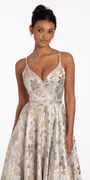 Sweetheart Floral Jacquard A Line Lace Up Back Dress Image 2
