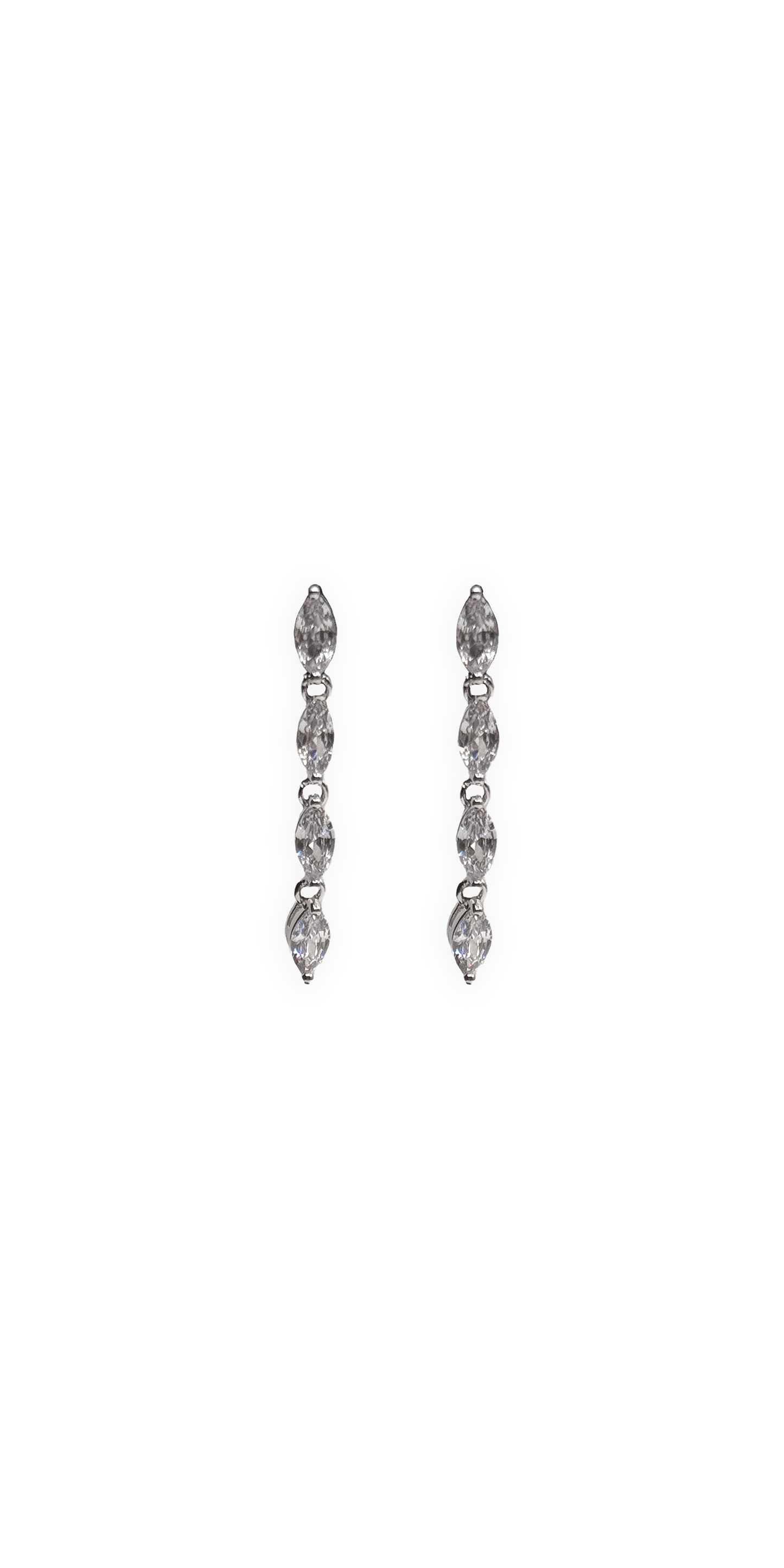 Camille La Vie Multi Stone Linear Drop Earrings 0S / silver