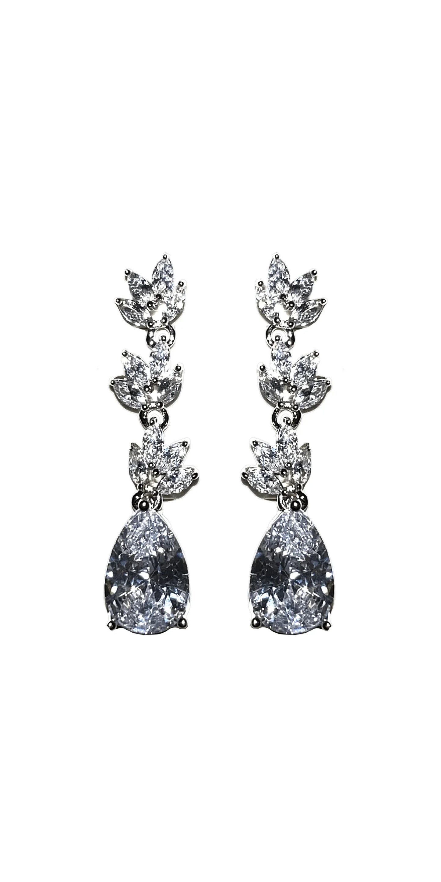 silver/one size/ Camille La Vie/Multi Stone Teardrop Earrings /front alt