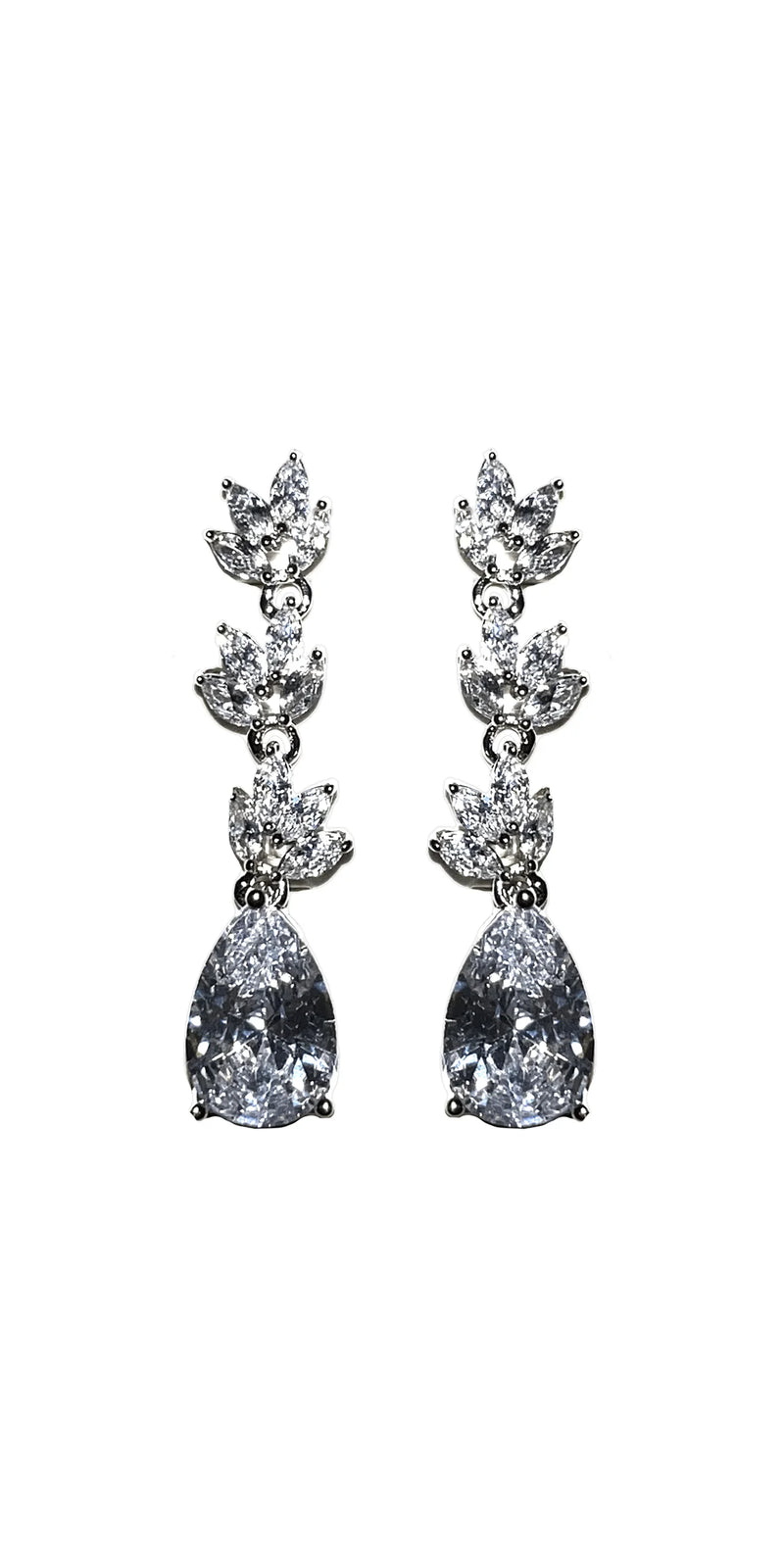 silver/one size/ Camille La Vie/Multi Stone Teardrop Earrings /front alt