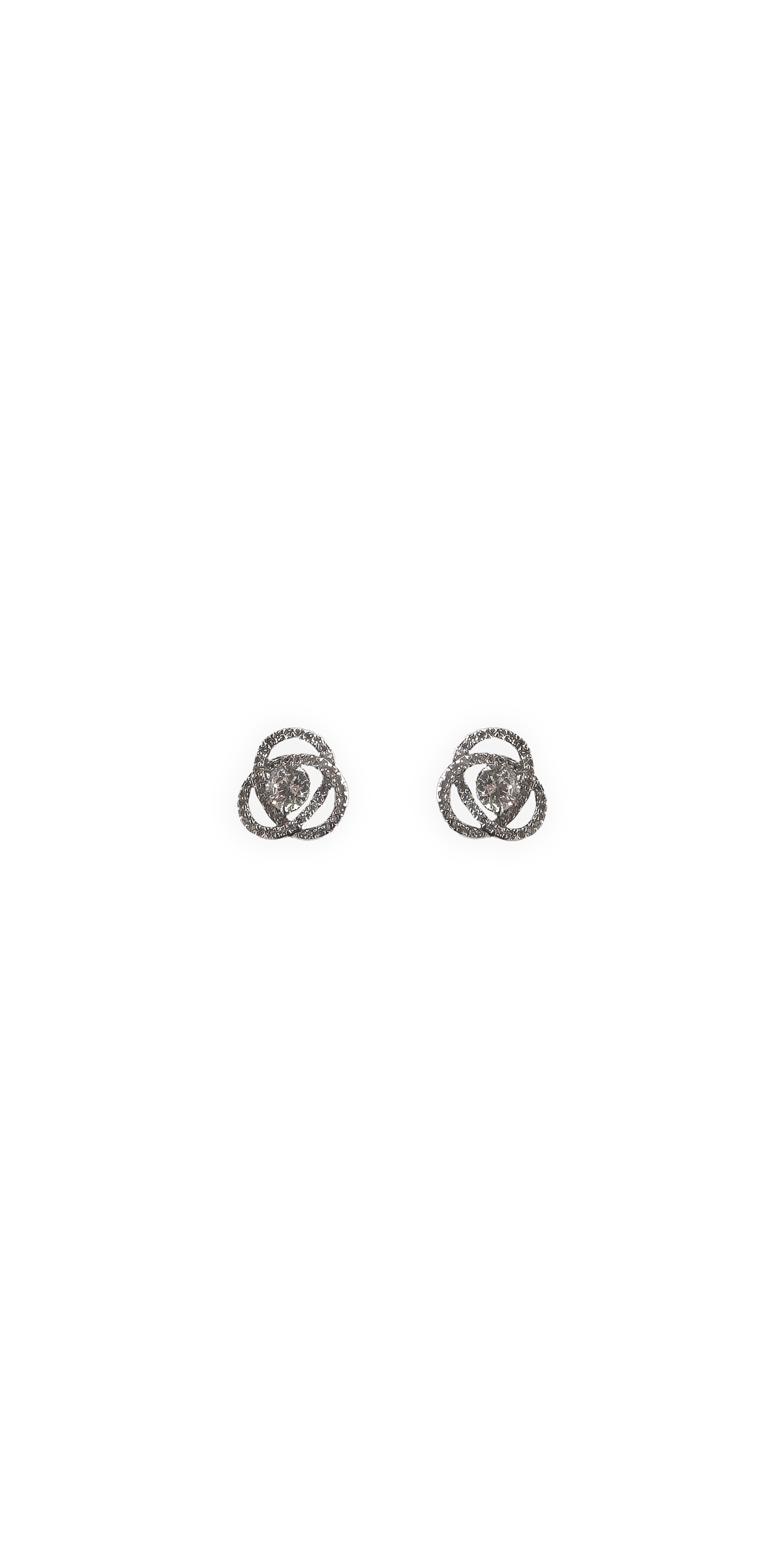 Camille La Vie Cubic Zirconia Love Knot Stud Earrings 0S / silver