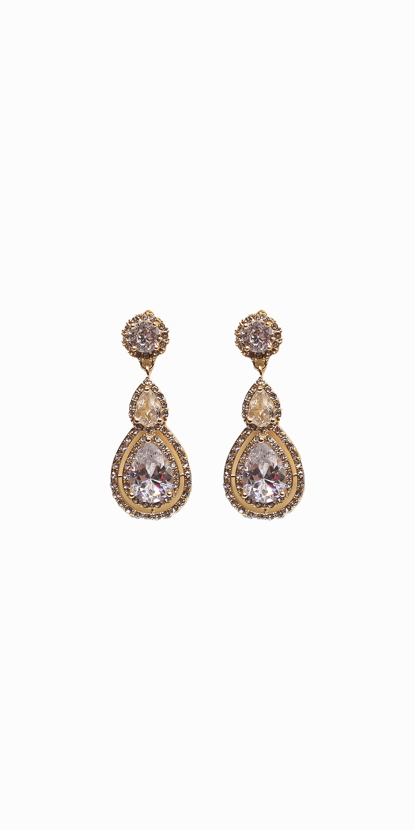 Camille La Vie Double Teardrop  Halo Earrings