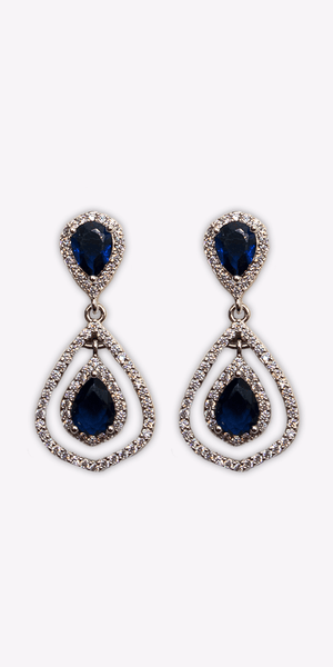 Double Teardrop Cubic Zirconia Earrings Image 1