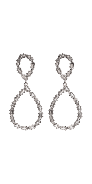 Open Teardrop Cubic Zirconia Earrings Image 2