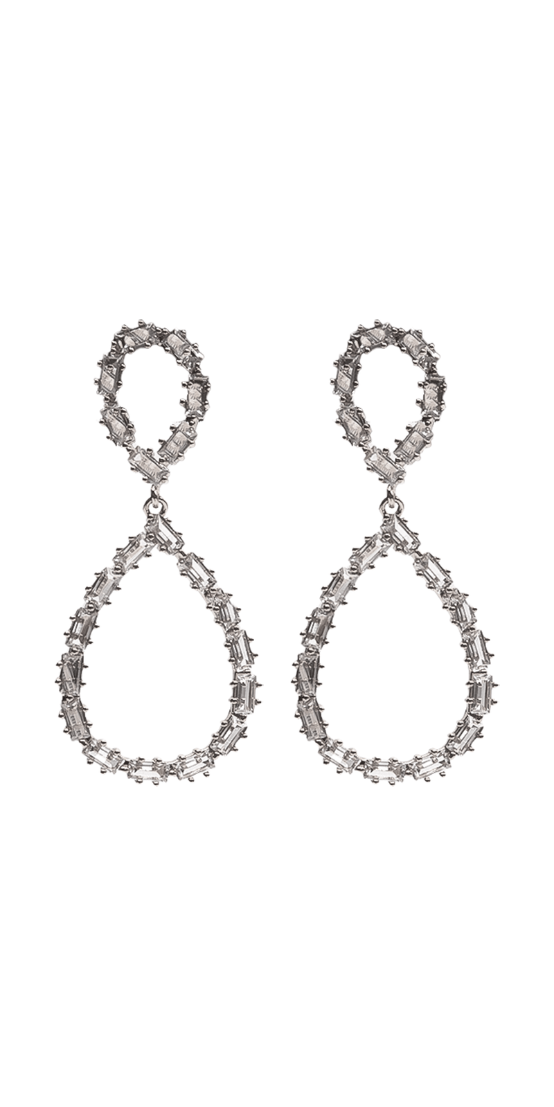 Open Teardrop Cubic Zirconia Earrings Image 2