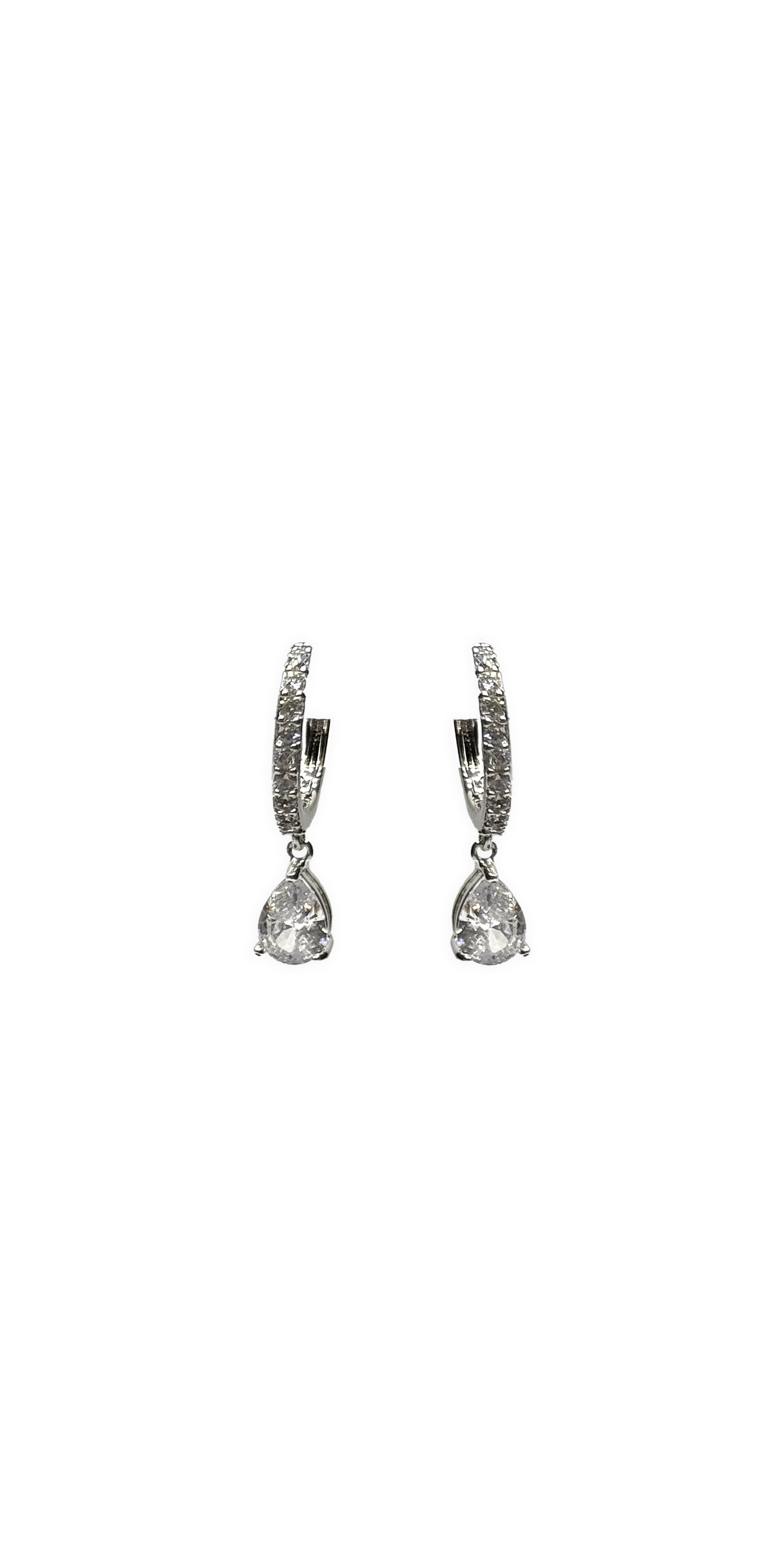 Camille La Vie Channel Set Teardrop Hoop Earrings 0S / silver