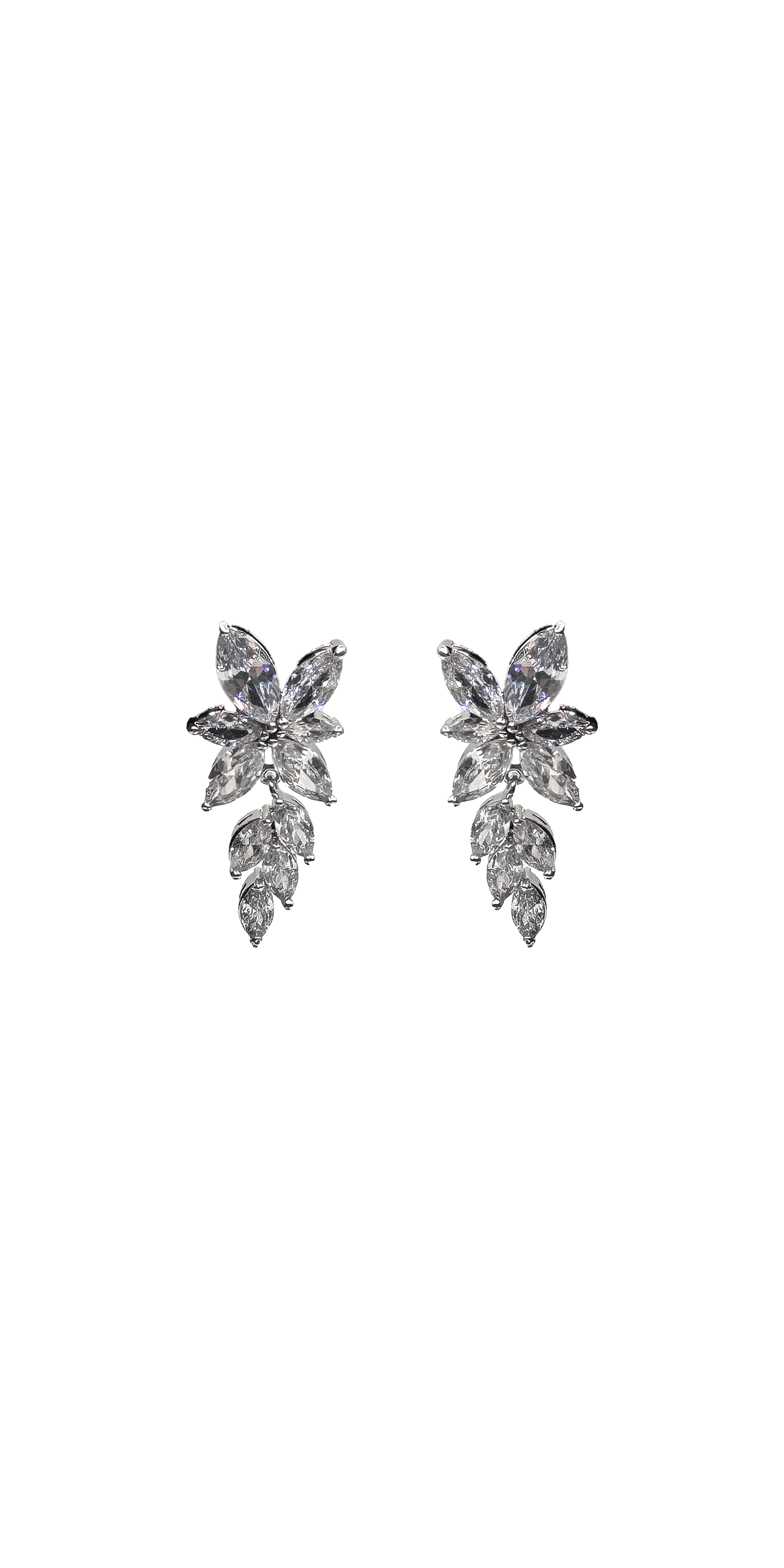 Camille La Vie Cluster Stone Drop Cubic Zirconia Earrings 0S / silver