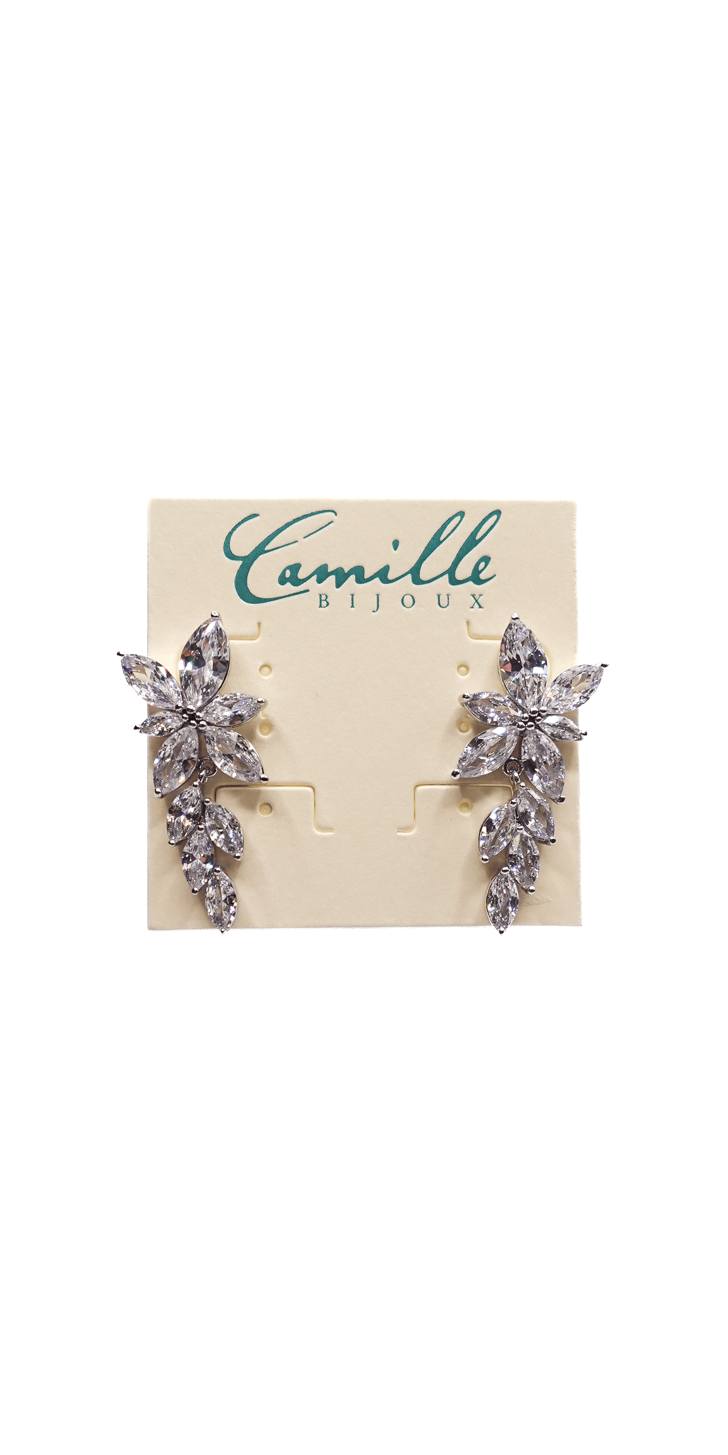 Camille La Vie Cluster Stone Drop Cubic Zirconia Earrings OS / silver