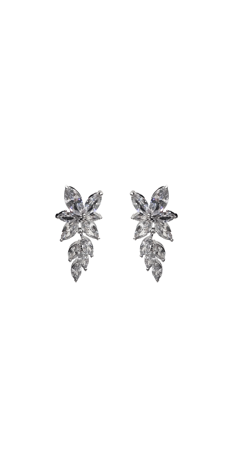 Cluster Stone Drop Cubic Zirconia Earrings Image 1