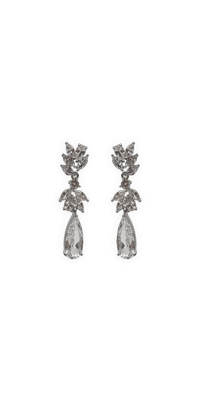 Small Tiered Cluster Teardrop Earrings Image 1
