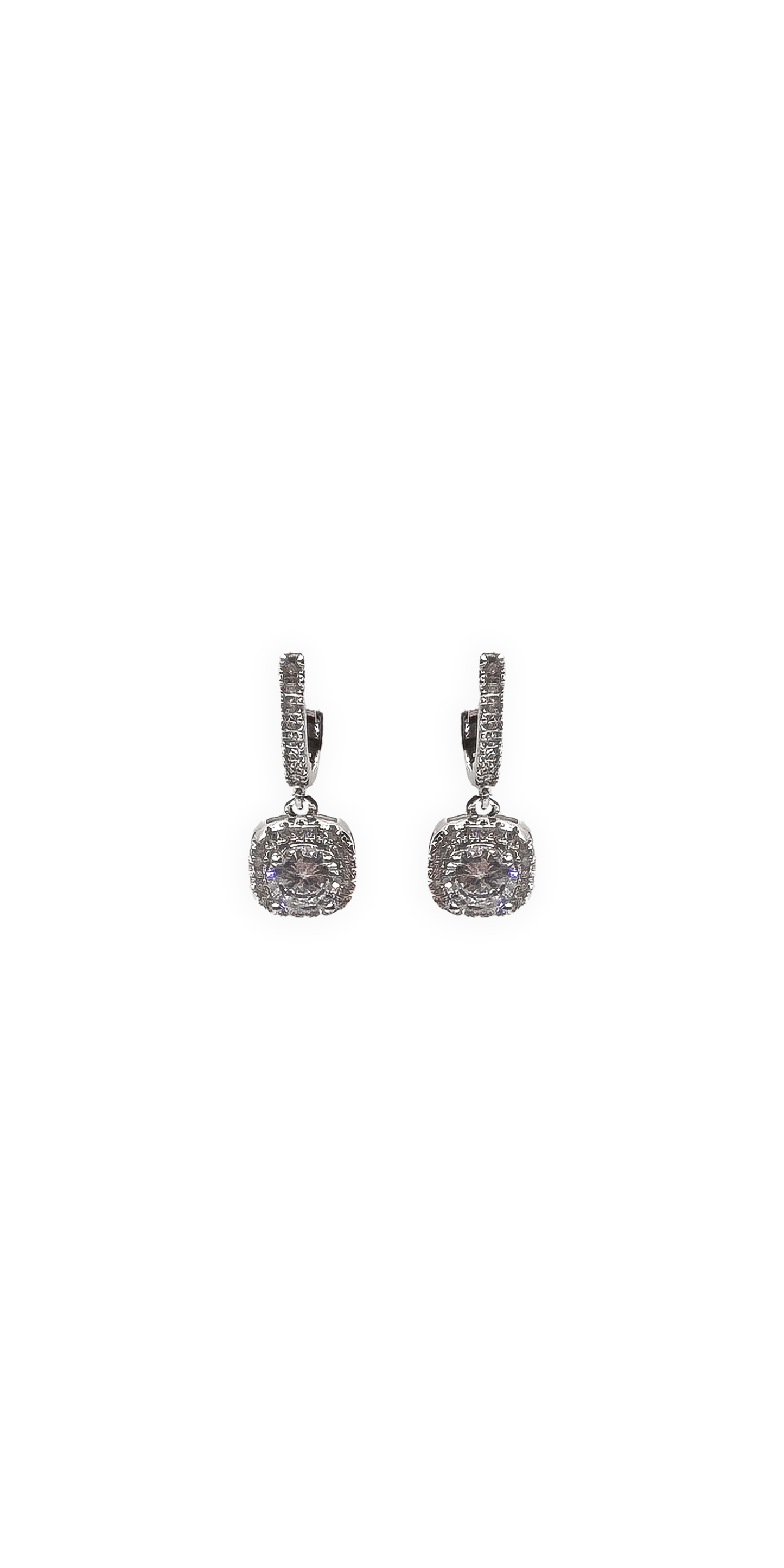 Camille La Vie Leverback Cushion Stone Earrings 0S / silver