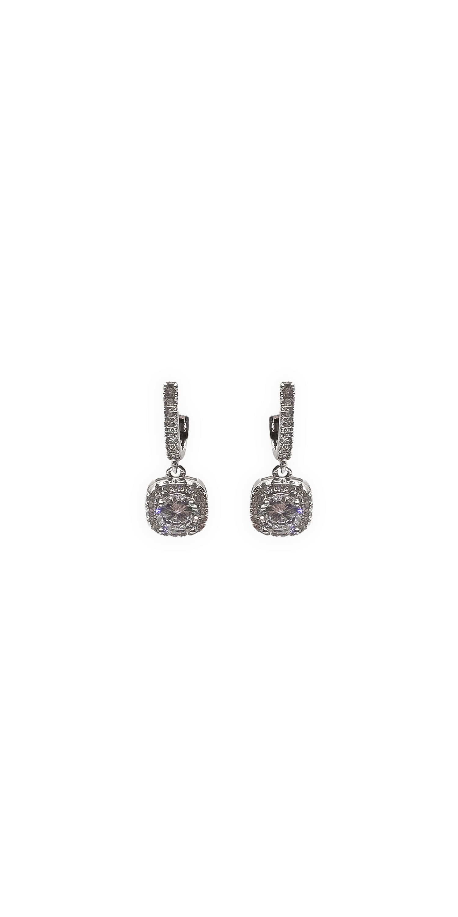 Leverback Cushion Stone Earrings