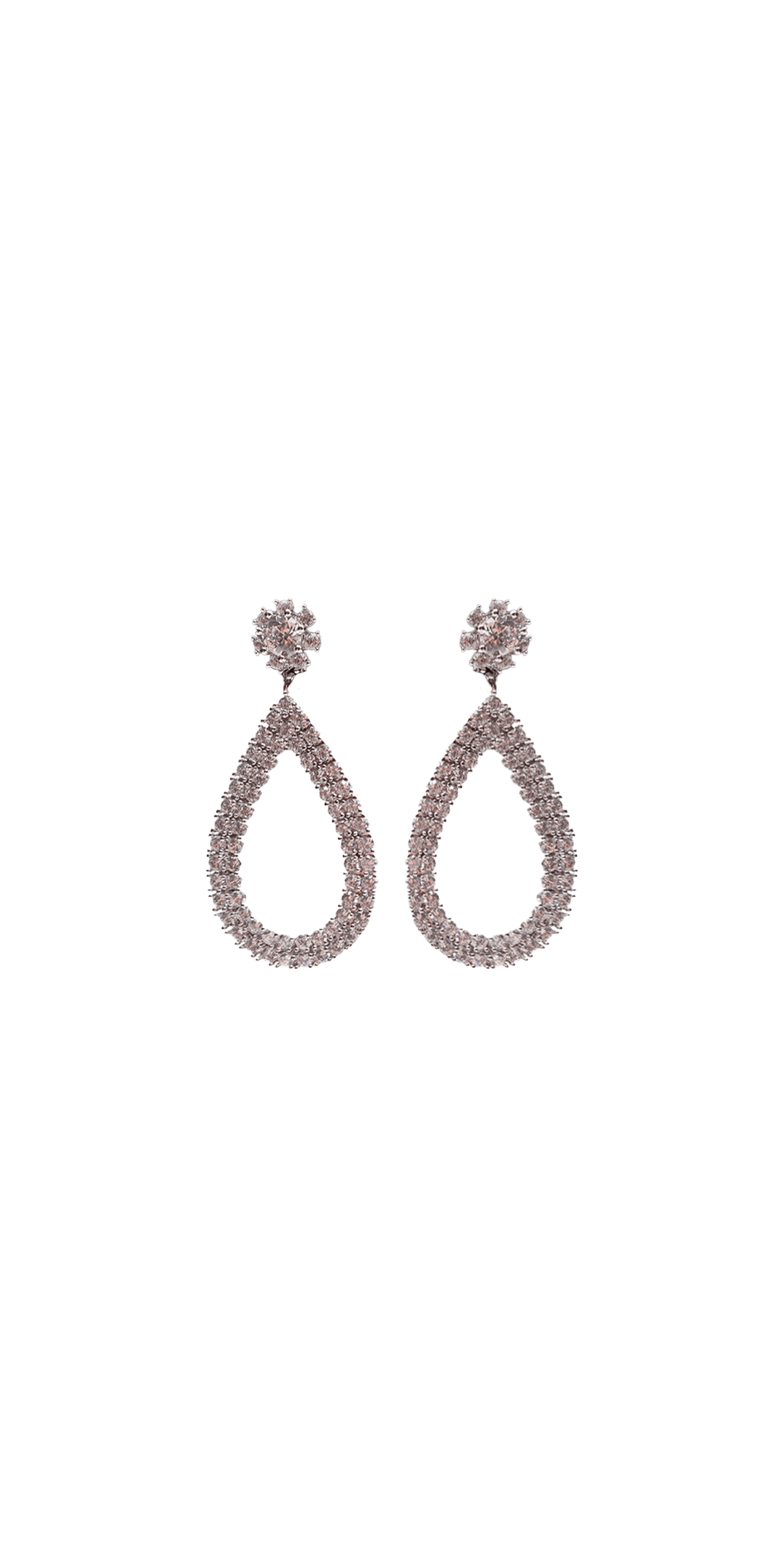 Camille La Vie Halo Stone Open Drop Earrings OS / silver