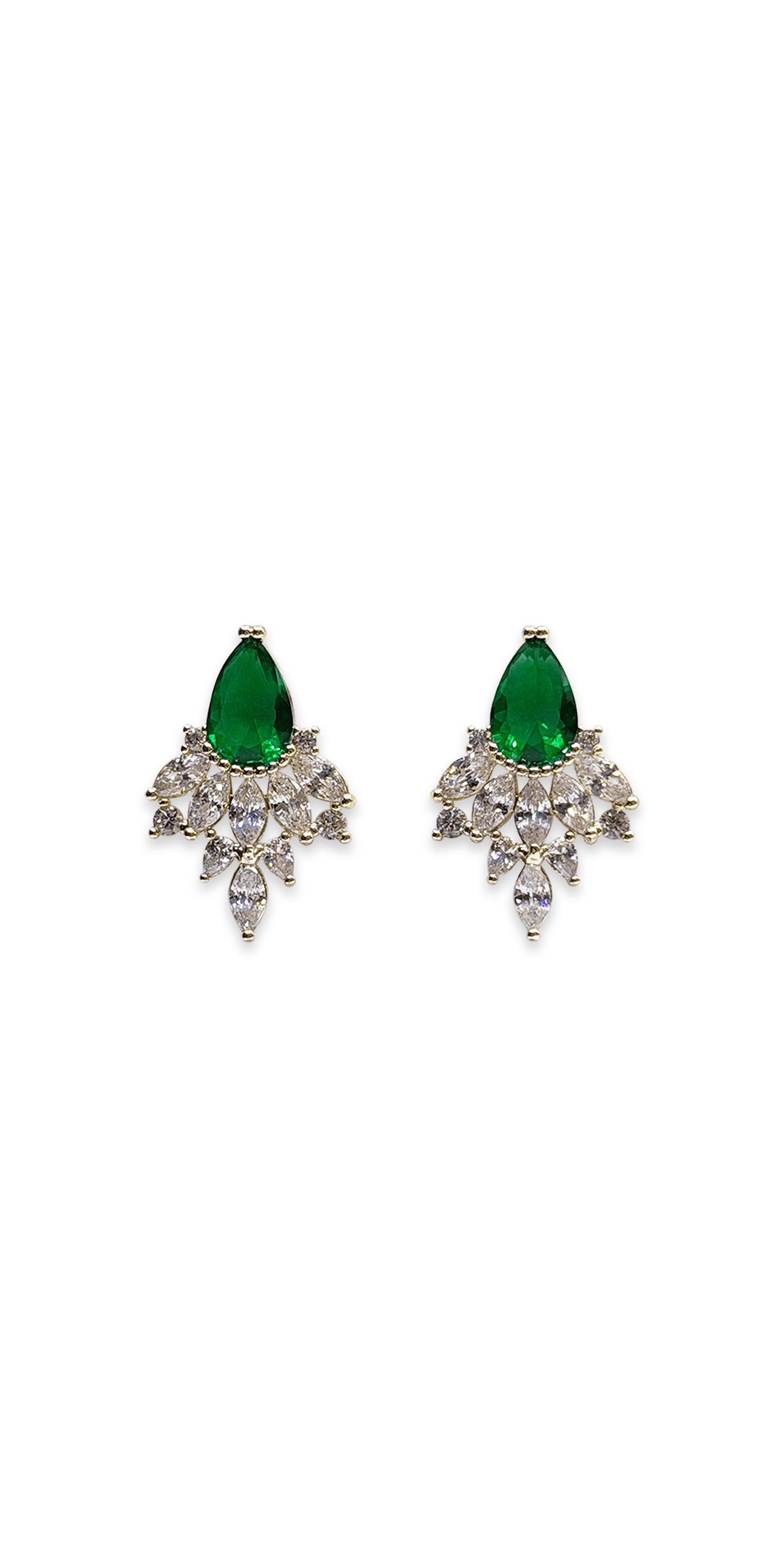 Camille La Vie Rhinestone Cluster Teardrop Earrings one-size / emerald