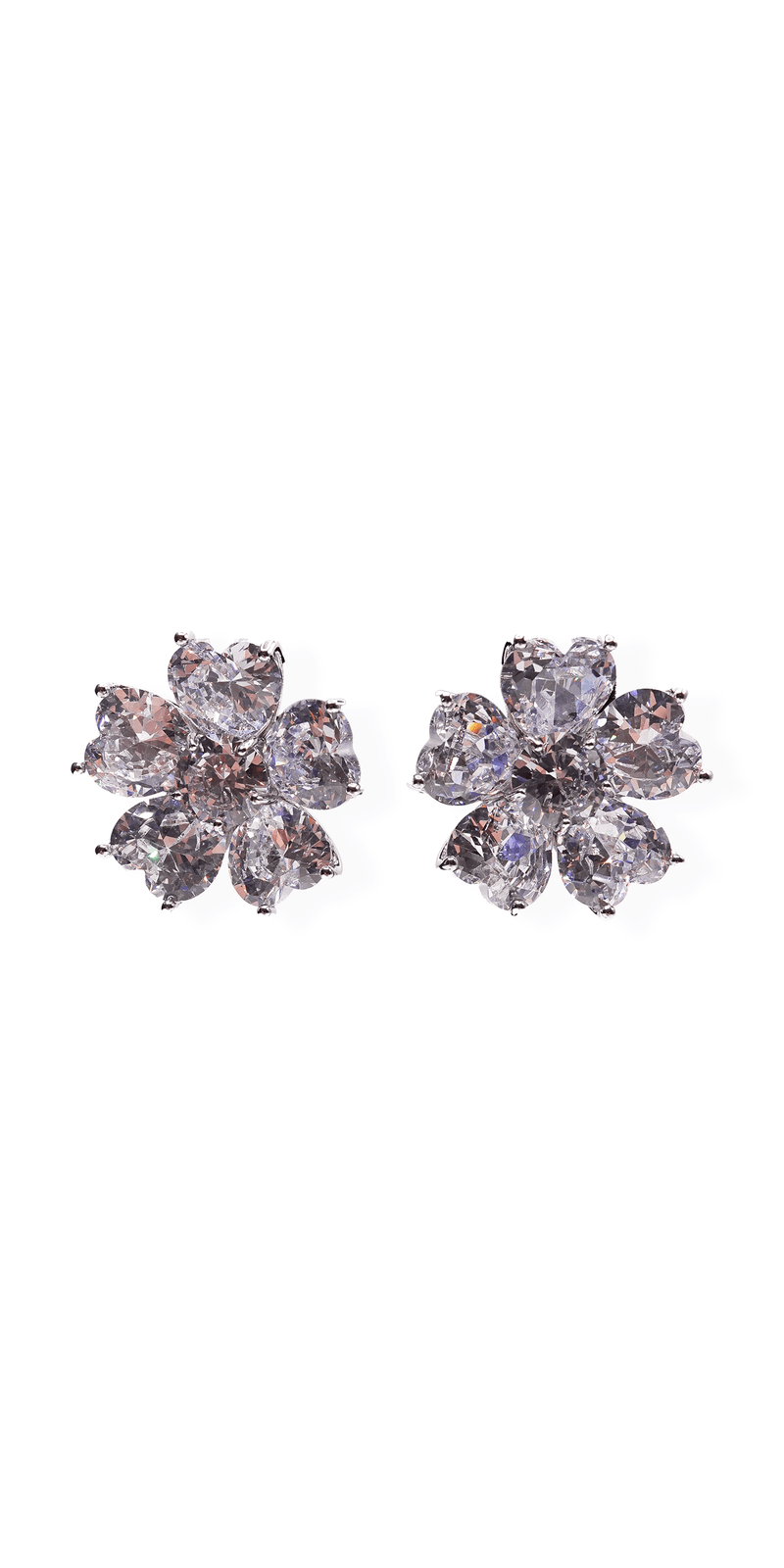 Heart Stone Floral Earrings Image 1