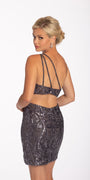 One Shoulder Sequin Dress with Side Cutout Image 2