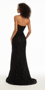 Beaded Illusion Sweetheart Trumpet Dress with Side Slit Image 4