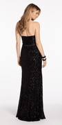 Strapless Stretch Satin Sequin Column Dress Image 5