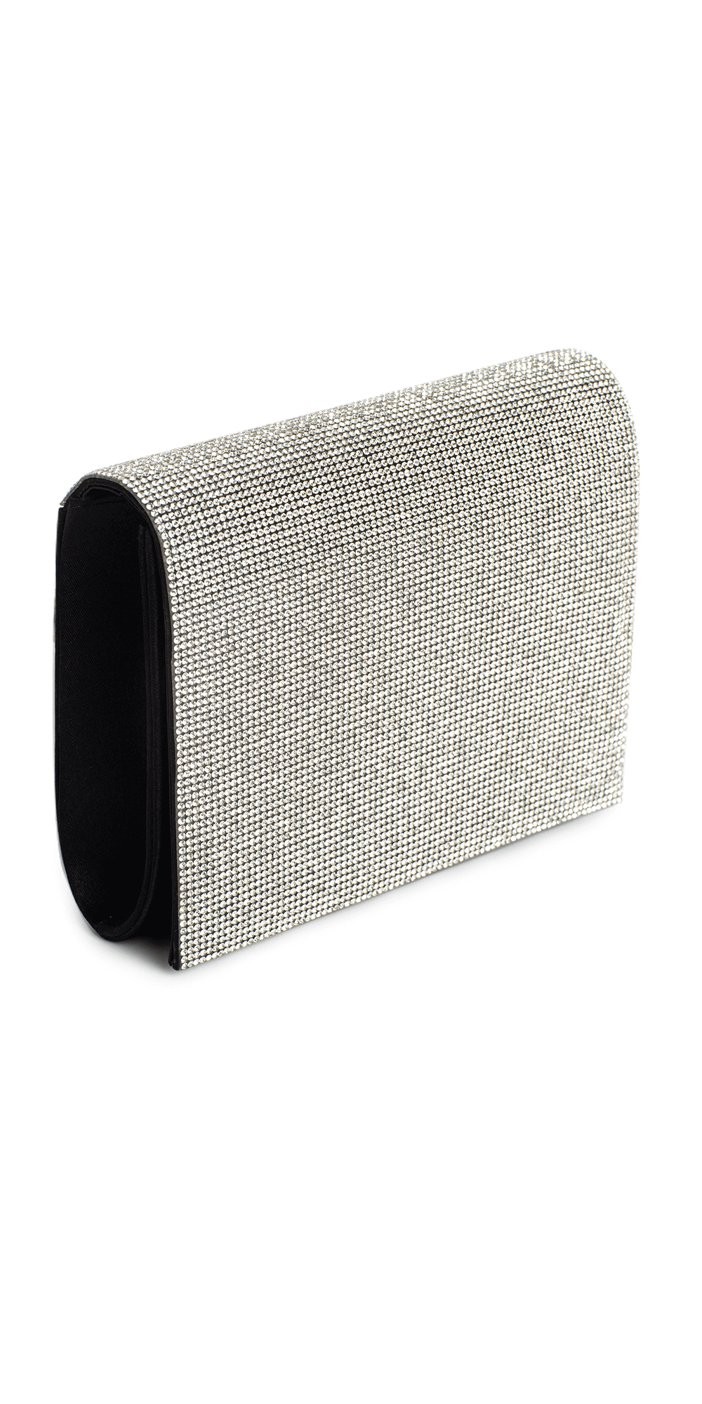 black Size OS /Camille La Vie/ Rhinestone Full F/lap Satin Handbag/front alt