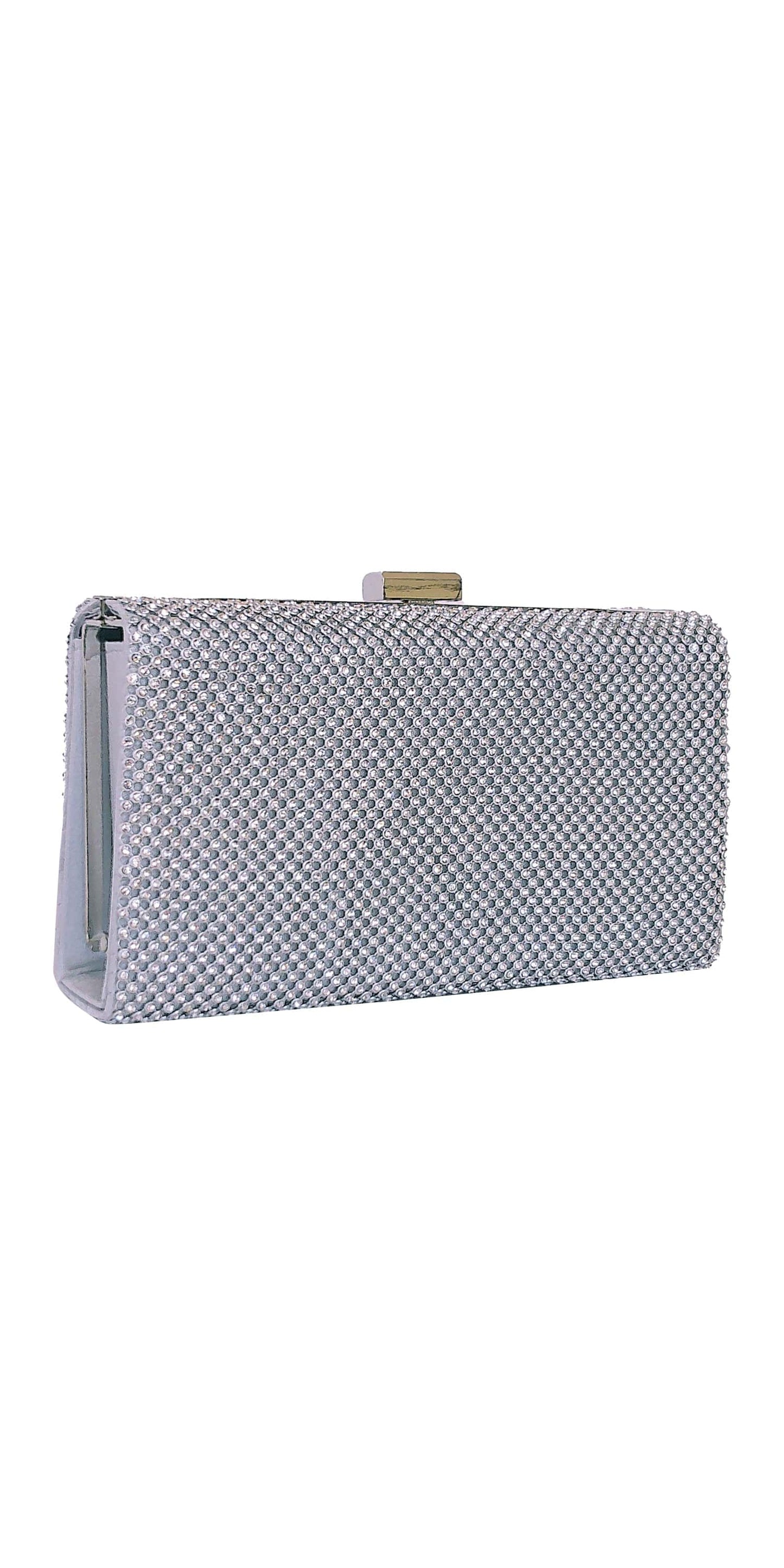 Camille La Vie/ All Over Rhinestone Top Closure Handbag/ No Size / silver / Front