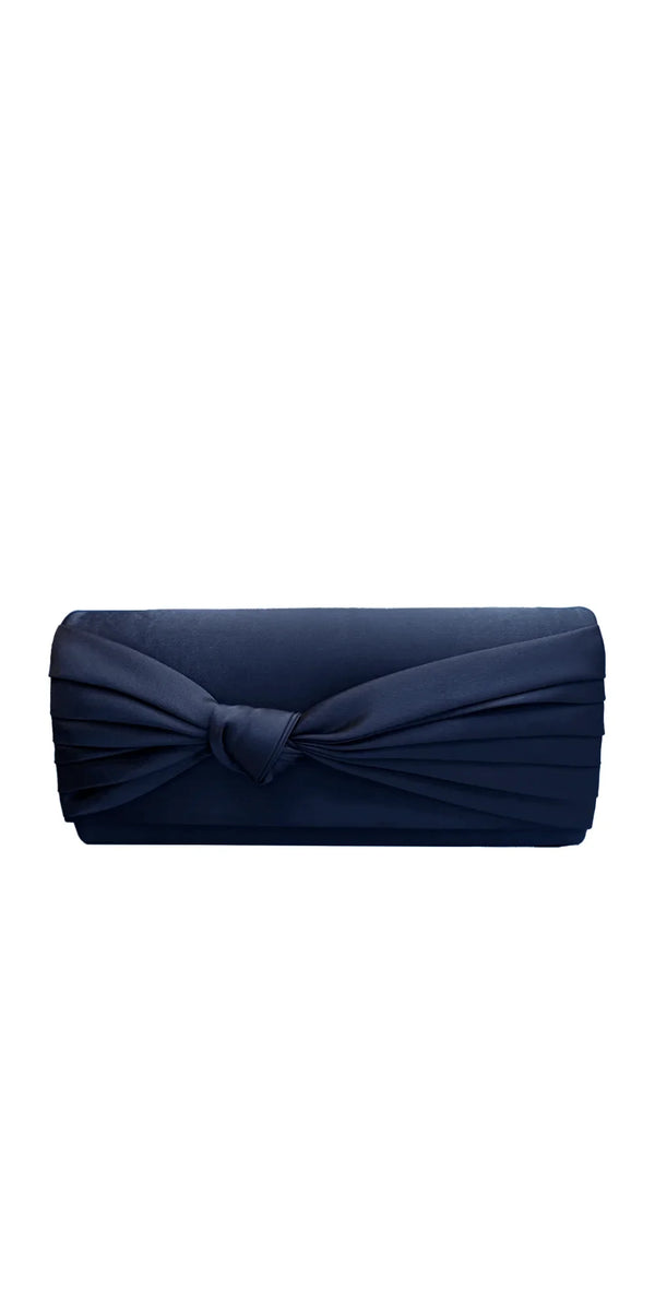 ink/no size/Camille La Vie/Satin Rectangle Handbag with Pleated Knot Detail/front
