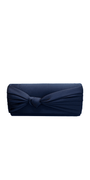 Satin Rectangle Handbag with Pleated Knot Detail Image 1