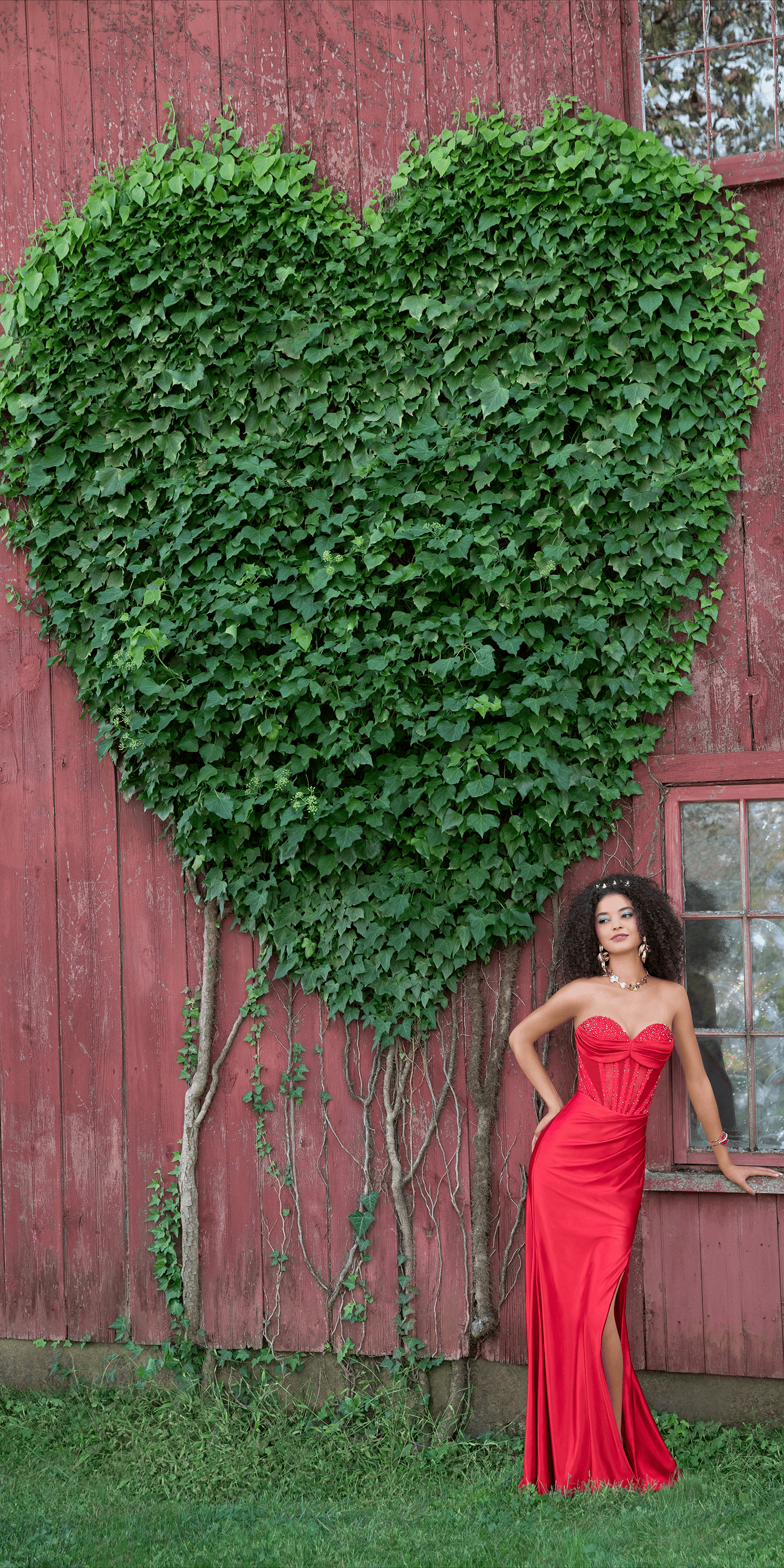 Satin Stone Encrusted Strapless Sweetheart Corset Column Dress with Side Ruching petite / 2 / red