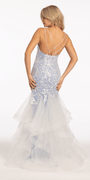 Strappy Back Embroidered Tiered Mermaid Dress Image 2