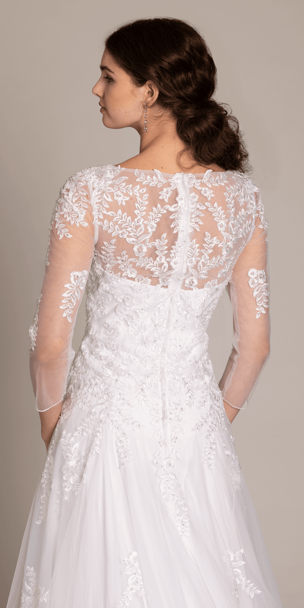 Beaded Embroidered Tulle Sweetheart A Line Dress Image 4