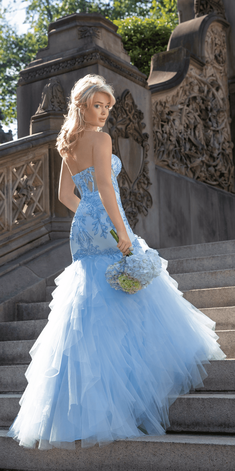 Sweetheart Beaded Corset Tulle Mermaid Dress Image 2