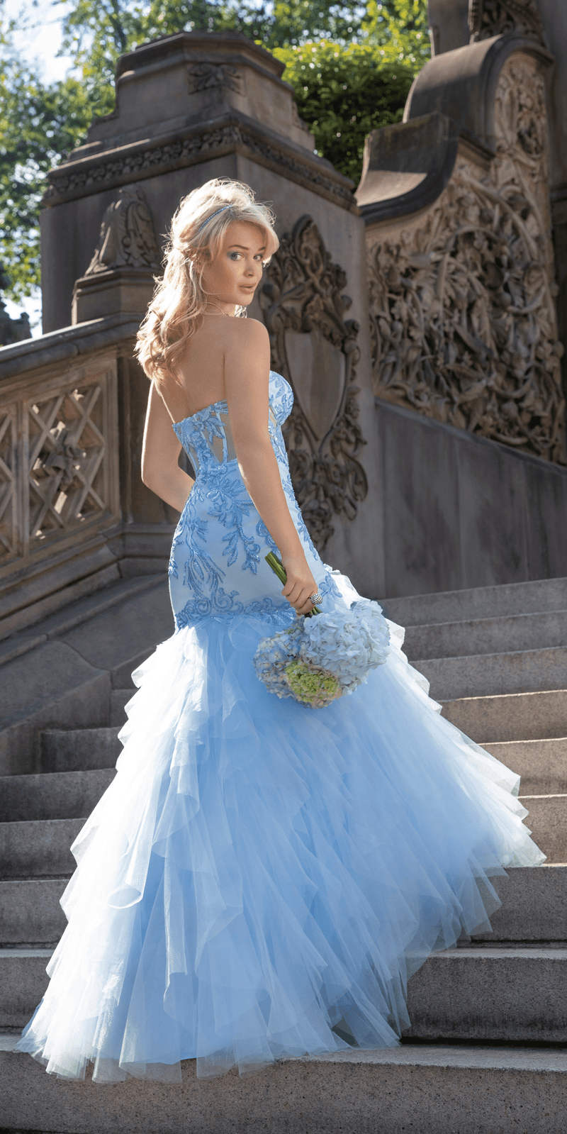 Sweetheart Beaded Corset Tulle Mermaid Dress missy / 8 / light-blue Sweetheart Beaded Corset Tulle Mermaid Dress missy / 8 / light-blue