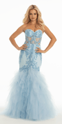 Sweetheart Beaded Corset Tulle Mermaid Dress Image 5