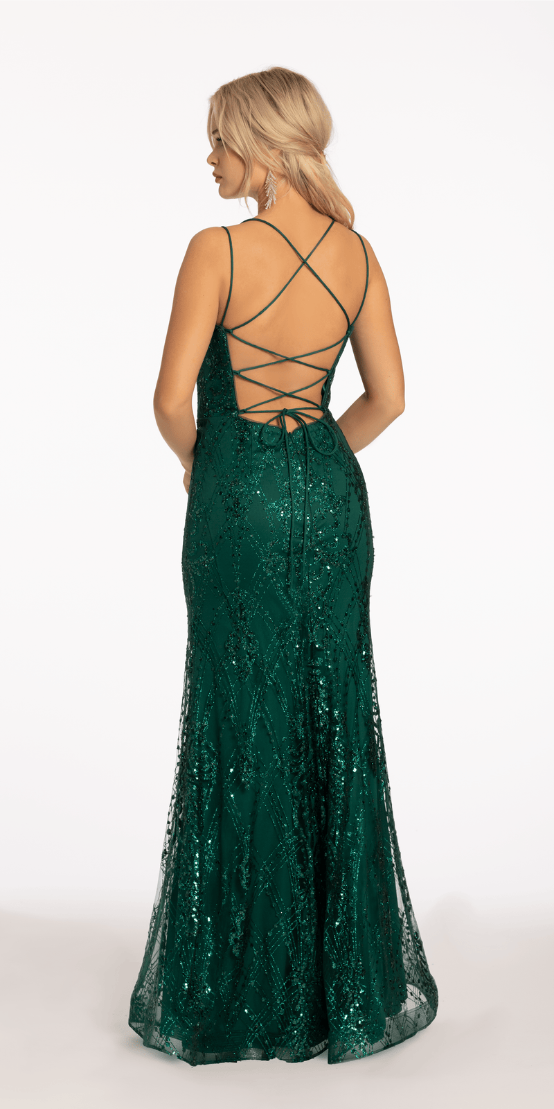 ワンピース S lace up camisole dress theredthread Strappy Lace Up Back Sequin Mermaid Dress – Camille La Vie