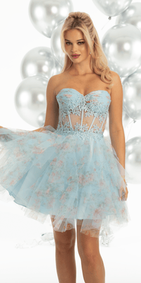 Short Glitter-Knit Homecoming Party Dress - PromGirl