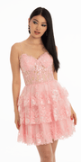 Sweetheart Embroidered Corset Fit and Flare Dress Image 2