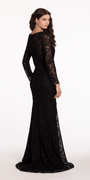 Long Sleeve Sequin Lace Boatneck Trumpet Dress with Sweep Train Image 5