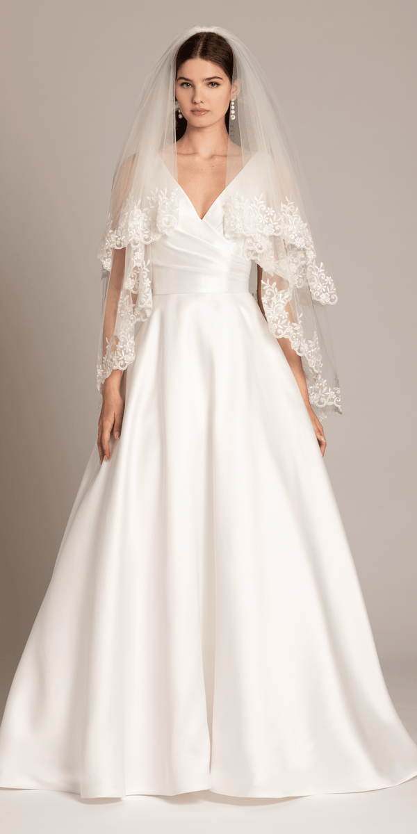 pearl veil with lace dress ALENA Wedding Dress